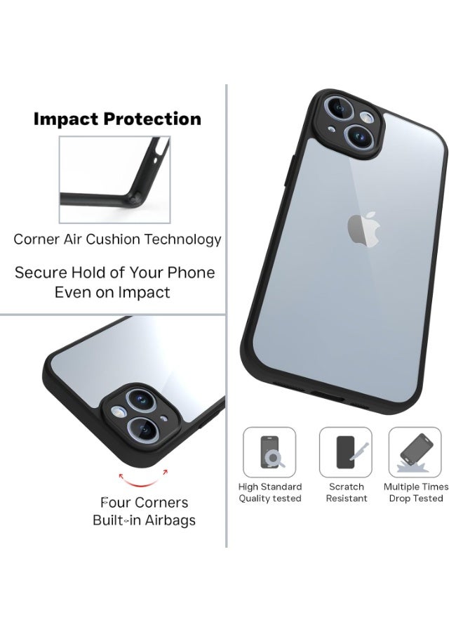 Case Cover Shockproof Hard PC Back Soft TPU Frame Anti-yellowing Slim Protective Cover Compatible with Iphone 13 (Clear) - Image 3